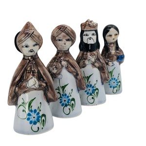 Vintage Nativity Set of 4 Mexican Pottery Folk Art
